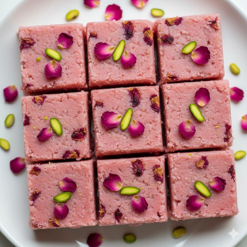 Rose Gulkand Burfi